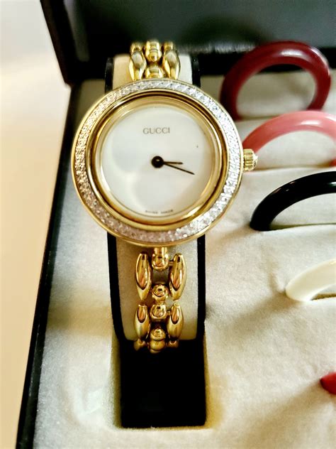 18ct gold gucci vintage watch|pre owned Gucci watches.